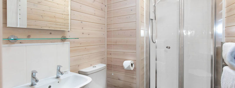 The Pinelog Essence en-suite shower