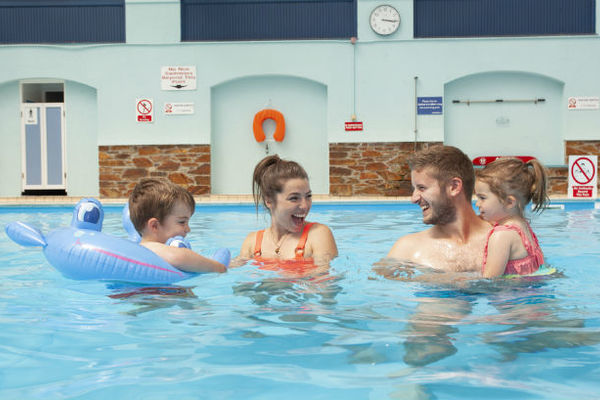 Looe Bay Holiday Park family fun in the pool
