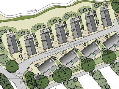 Dartmouth Grove Lodges in South Devon. Site plan 