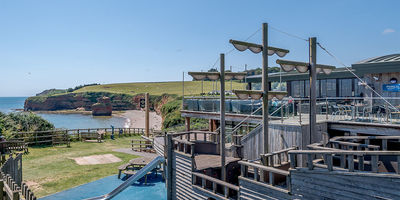 Ladram Bay - the children will excercise their imagination in our galleon