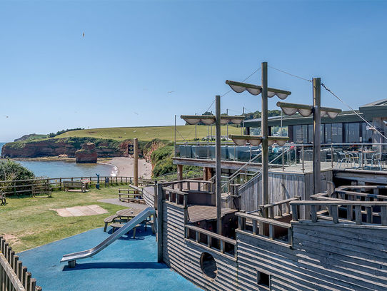 Ladram Bay - the children will excercise their imagination in our galleon