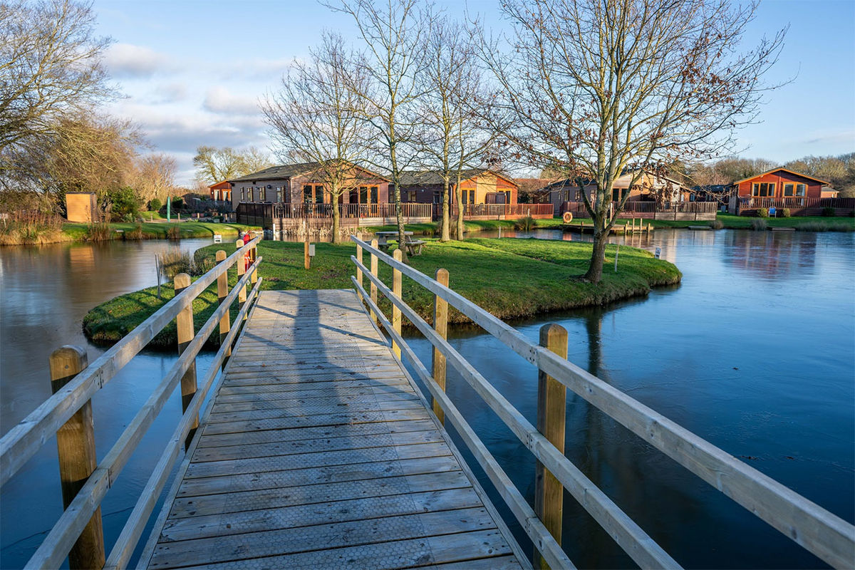 Walk over the bridge to the island and sit awhile!